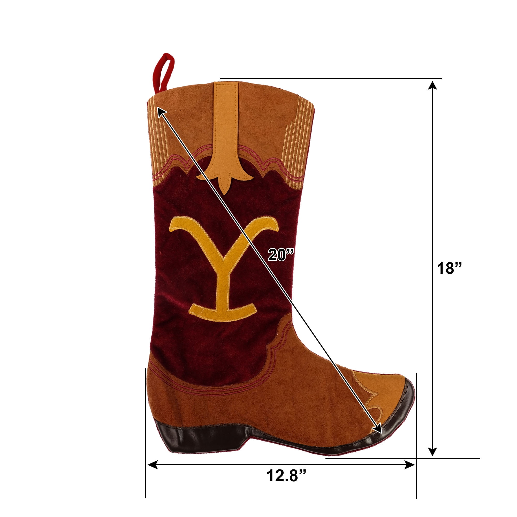 Yellowstone 20 inch Cowboy Boot Christmas Stocking by Ruz