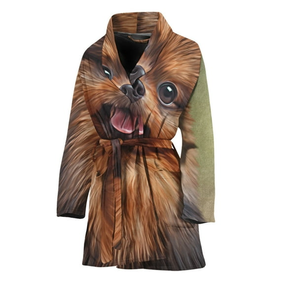 Vintage Pomeranian Portrait Women'S Bathrobe Women Bathrobe One Size Univeral Fits Fashion Lightweight Plush Fleece Long Robe For Women