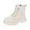 White, variant on Autumn Leather Combat Zipper Lace up Boots (Toddler/Little Kids) Children Winter Fashion Casual Ankle Boots White 10 M(27)