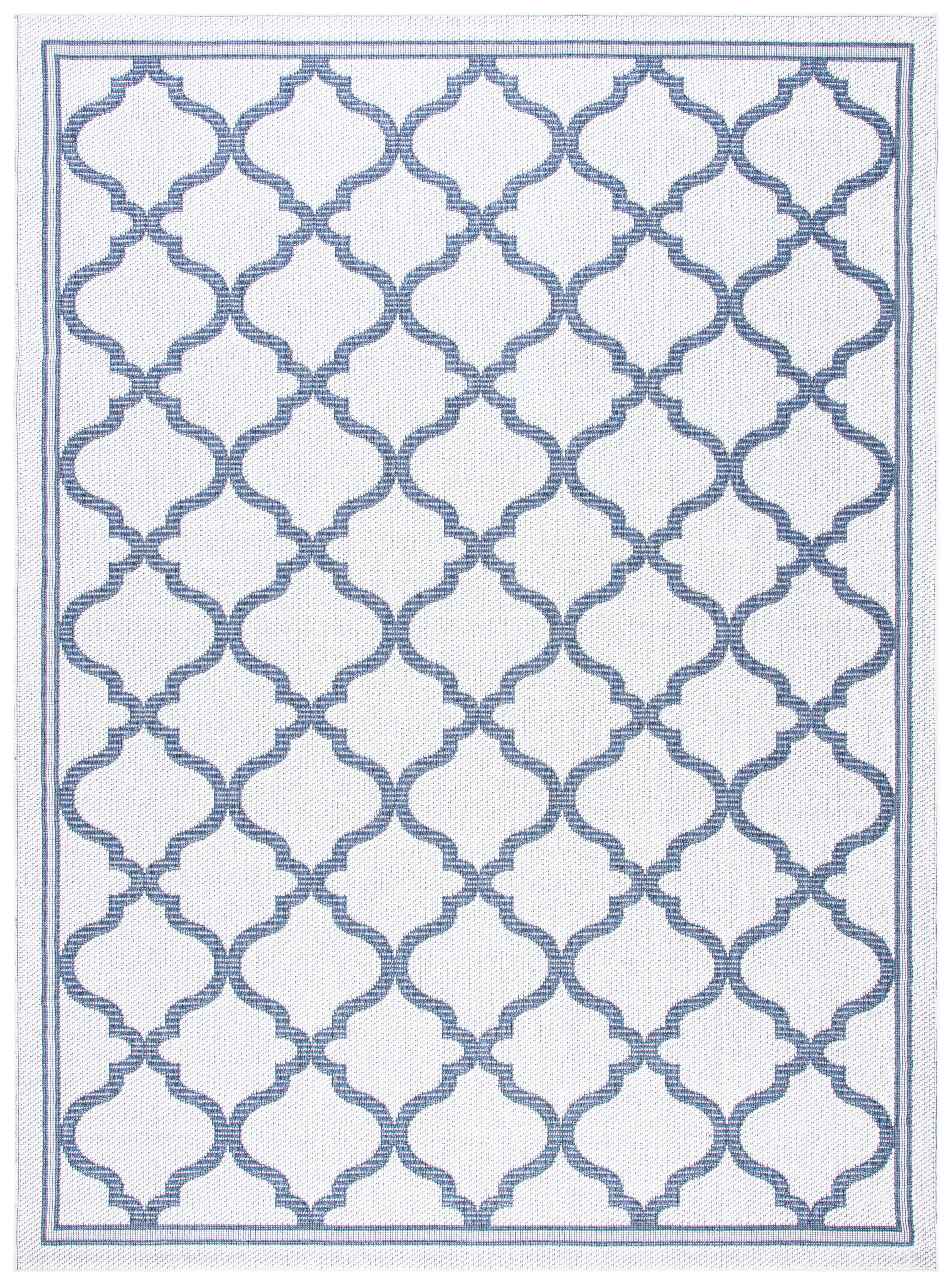 SAFAVIEH Machine Washable Rug Indoor/Outdoor Bermuda Collection - Bermuda Corie Geometric Quatrefoil Indoor/Outdoor Area Rug Ivory/Charcoal, 9' x 12'