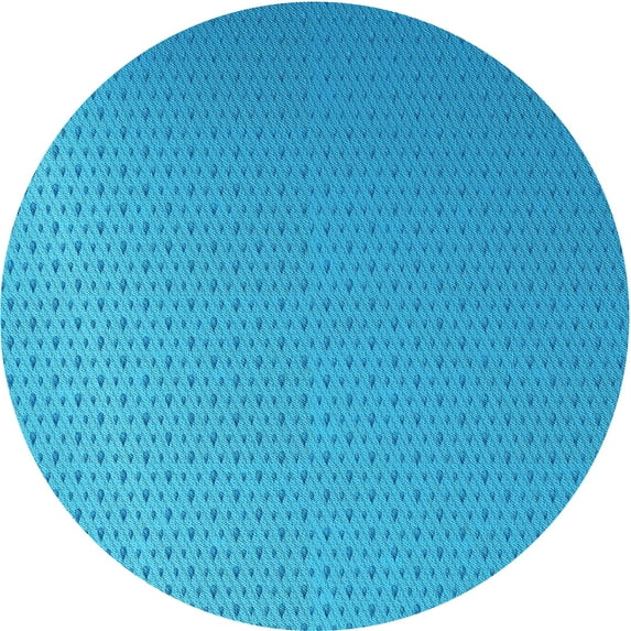 Ahgly Company Indoor Round Patterned Deep Sky Blue Area Rugs, 3' Round