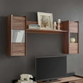 thumbnail image 4 of Modway Visionary Modern Laminate Wall Mounted Shelves in Walnut, 4 of 5