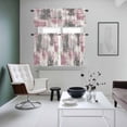 thumbnail image 4 of Vintage Pink Gray Kitchen Curtains Sets for Windows 24 Inch Length, Modern Abstract Art Rod Pocket Window Treatments Tier Curtains and Valances Set for Bedroom/Bathroom, 4 of 8