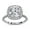 White Gold, variant on Halo Solitaire Engagement Ring for women, 2.10 Carat (ctw) Cushion and Round Cut Lab Grown Diamond Ring In 14K Rose Gold Over Sterling Silver F-G-H, SI Quality Gifts For Her Ring Size-4