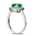 thumbnail image 4 of 2 Carat princess cut Emerald and Diamond Double Halo Engagement Ring in White Gold, 4 of 4