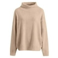 thumbnail image 2 of Sweaters for Women Turtleneck 2026 Knitted Warm Pullover Light Long Sleeve Elegant Soft Sweater Camel L, 2 of 6