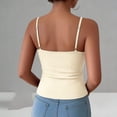 thumbnail image 7 of Bixock Women Built-in Bra Tank Tops Wirefree Solid Color V Neck Cami Top Sleeveless T Shirts Bras With Padded Cups Casual Daily Wear Bras, 7 of 7