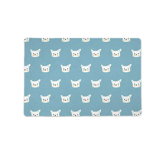 White Cat Pattern Mat Rectangle -Image by Shutterstock,