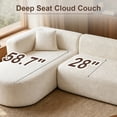 thumbnail image 6 of Timbernest 109" Modular Sectional Sofa, L-Shape Boneless Cloud Couch with Deep Seat, Chenille White (Left Facing Chaise), 6 of 9