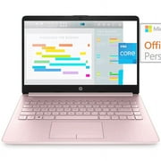 HP Newest 14 Laptop, Slim Light Laptop Computer for Students and Business, Intel Quad-Core N4020, 1 Year Office 365, Webcam, HDMI, WiFi, Win 11, 16GB RAM, 64GB eMMC, Pink