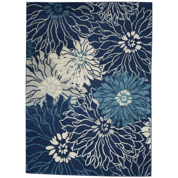5â€™ x 7â€™ Navy and Ivory Floral Area Rug
