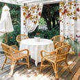 thumbnail image 4 of Outdoor Curtains for Patio Waterproof, Green Orange Fall Outdoor Privacy Panels Grommet, Thanksgiving Pumpkins Maple Leaf Vintage Blackout Outside Curtains for Porch/Cabana 54"x108", 2 Panels, 4 of 8