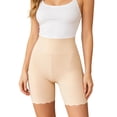 thumbnail image 3 of Women's High Waisted Cooling Slip Shorts - Anti Chafing Under Dress Shorts for Women, Scalloped Edge Safety Shorts,One Size,Complexion, 3 of 8