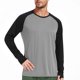 thumbnail image 1 of Blusas y camisas de manga larga con cuello redondo para hombre, estilo casual, de moda, de color liso, deportivas, con empalme de aberturas para los dedos, blusa de manga larga con cuello redondo, blu, 1 of 5