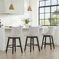 thumbnail image 2 of CHITA 30 inch Fabric Swivel Upholstered Counter Height Bar Stools with Full Back, Set of 2, Ivory White, 2 of 13