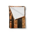 thumbnail image 2 of Tree Soft Flannel Fleece Throw Blanket, Fall Season Hiking Walkway in the Enchanted Forest Autumn Colors, Cozy Plush for Indoor and Outdoor Use, 70" x 90", Dark Orange Dark Brown, by Ambesonne, 2 of 5