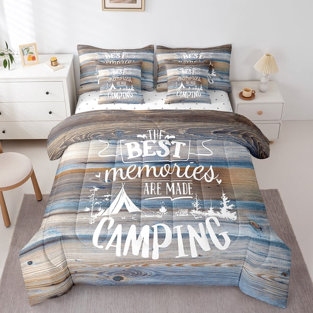YST 7Pcs Comforter Set, Camper Decor, Bedding Set, 7-Piece, Queen