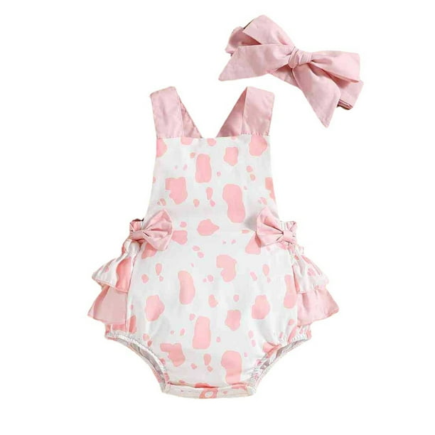 PEASKJP Baby Girls Comfy Bodysuit Rompers Jumpsuit Playsuit One Piece  Outfit Clothes for Baby Girls,Pink 80 