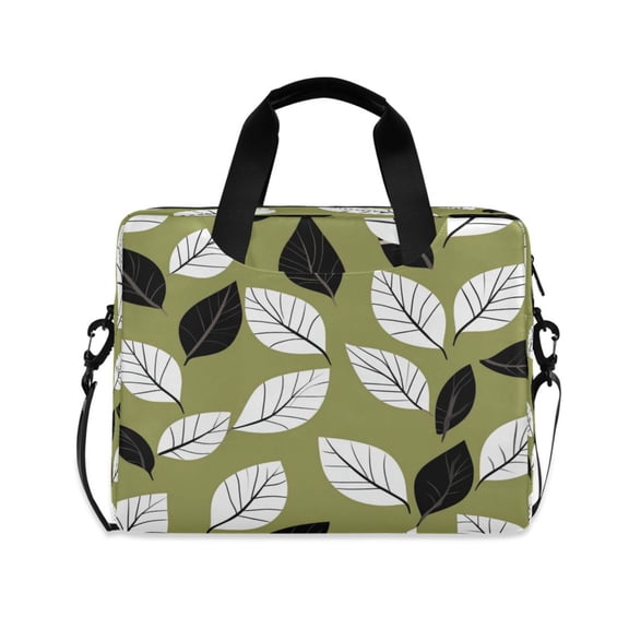 16inch Laptop Briefcase, Business Laptop Bag with Detachable Strap & Padded Compartment, Water-Resistant Polyester,Leaf