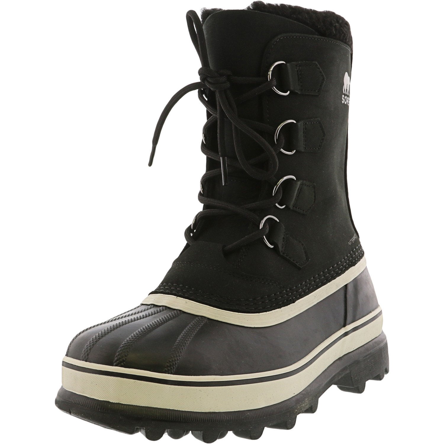 Sorel Men's Caribou Black / Dark Stone Ankle-High Leather Snow Boot ...