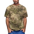 thumbnail image 2 of Dresfit Men's Camo Shirt Crew Neck Camouflage Work Out Tees Short Sleeve Big and Tall Lightweight Tennis Tops Cotton Relaxed Fit T Shirts Light Green M, 2 of 6