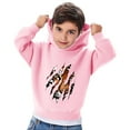 thumbnail image 4 of FAIOROI Little Girls Hoodie 6T Pink, Tiger Claw Print - Durable Easy Care Hooded Sweatshirt for Daily & Active Play, 4 of 5