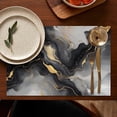 thumbnail image 4 of Gray Marble Gold Wave Pattern Summer Placemats Table Placemats Set Of 6-Linen Kitchen Washable Placemats Table Mats 11.8"x17.7" Non-Slip Heat Resistant, 4 of 5