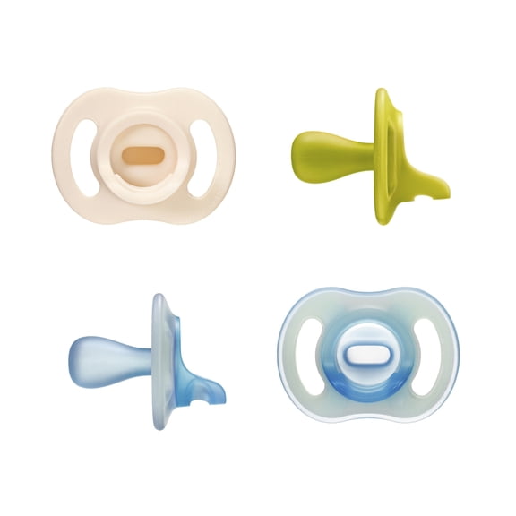 Tommee Tippee Ultra-light Day and Night Pacifiers, 6-18m, 4 Count, One-Piece Silicone Design
