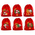 thumbnail image 1 of Christmas Velvet Bags Small Candy Gift Bag Cute Pattern Santa Snowman Drawstring Pouch Xmas Party Favor Jewelry Packaging Bags, 1 of 3