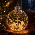 thumbnail image 6 of Light Up Transparent Christmas Ornament Ball,Religious Cross Lily Scripture Design Hanging Bauble With Built-in LED Lights,Christmas Tree Mantel Window Decor,A, 6 of 7