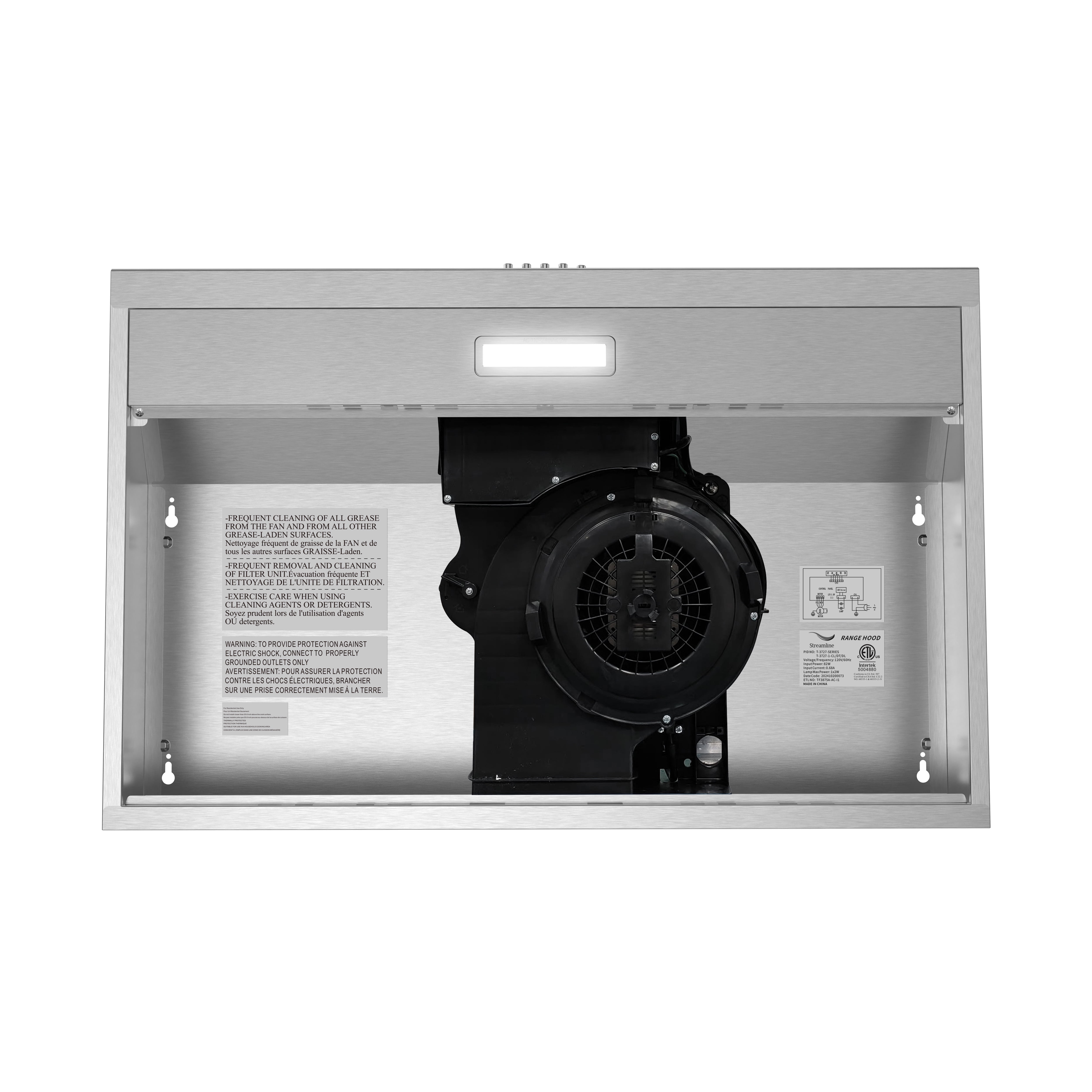 Streamline 30 in. Valmorea Ductless Undermount 80 CFM Range Hood in Brushed Stainless Steel with Mesh Filters, Push Button Control, LED Light