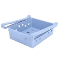 thumbnail image 2 of Caja de almacenamiento de frutas y verduras para el congelador de la cocina, estante que ahorra espacio, organizador de refrigerador azul claro, 2 of 8