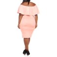 thumbnail image 2 of Women's Plus Off Shoulder Flounce Bodycon Dress with Embroidery, 2 of 5