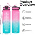 thumbnail image 3 of Motivational water bottle with time markers (Black), 3 of 6