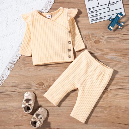 

Baby Girl Clothes Set Ruffle Long Sleeve Soft Baby Sleepsuit