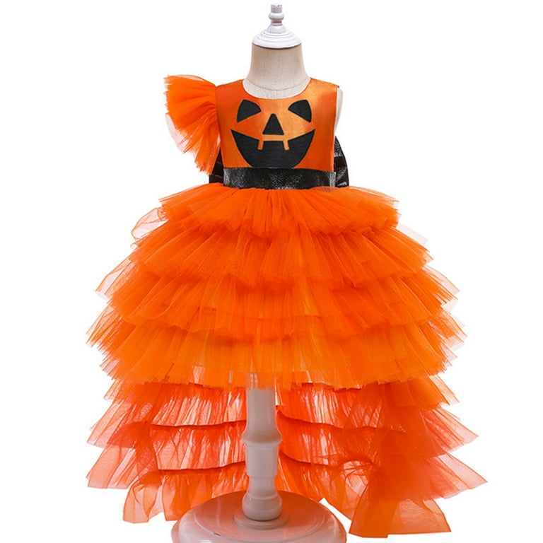 Hipylo Red Christmas Dress Plus Size Fall Dresses Black Dress Girl Holiday Dress Christmas 6t Party Tween Girls Trendy Clothes Girl Gifts, Orange 6-7