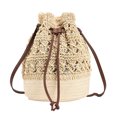 thumbnail image 2 of Bolsa Bolsos de hombro con cordón de ratán tejido a mano para mujer de paja (Beige) JShteea Para Estrenar, 2 of 9