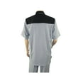 thumbnail image 4 of Men 2pc Walking Leisure Suit Short Sleeves DREAMS 263-00 Black white Salt pepper, 4 of 7