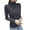 Dark Gray, variant on Women's Casual Turtleneck Long Sleeve T-Shirts Winter Warm Undershirts Solid Color Slim Blouses Thermal Tops
