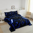 thumbnail image 3 of YST Ensemble de Douillette Gamer Adolescents Garçons Grand Lit, Bleu Marine Blue Buffalo, Noir Réversible, 3 of 7