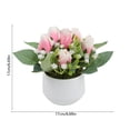 thumbnail image 3 of Arreglo floral artificial de rosas en maceta, follaje sintético realista en maceta blanca, decoración de mesa de interior sin mantenimiento para escritorio, mesita de noche o sala de estar., 3 of 6