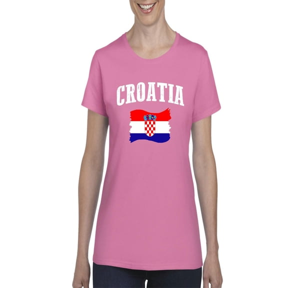 NIB - Women's T-Shirt Short Sleeve, up to Women Size 3XL - Croatia Flag