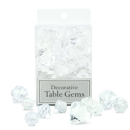 DII Acrylic Gems for Table Accents, Vase Fillers, Event, Weddings, Birthday Decoration Favors, Arts & Crafts - Clear