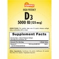 thumbnail image 2 of D3 5,000 IU (125 mcg) | 60 Quick Release Softgels | High Potency Essential Vitamin Supplement | Non-GMO and Gluten Free | By Sundance, 2 of 3