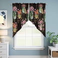 thumbnail image 6 of Swag Valance Curtains for Windows, Pink Spring Floral Light Filtering Kitchen Curtains with Rod Pocket, Farmhouse Botanical Wooden Retro Art Window Treatment Valances for Living Room, 36x63 - 2 PCS, 6 of 9