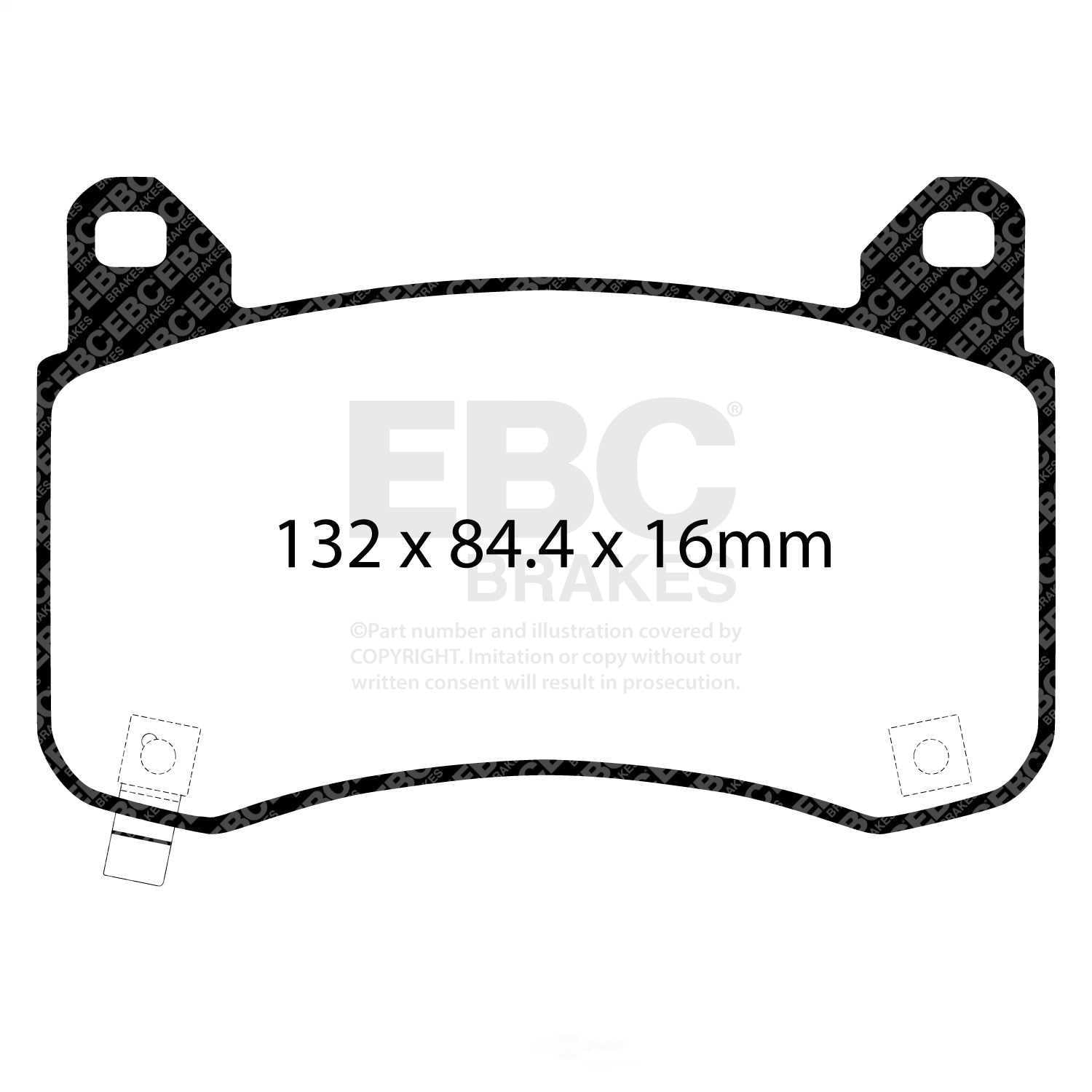 EBC Brakes DP42418R Yellowstuff Street And Track Brake Pads, 131.8mm Dia. 84mm Height 15.3mm Thick