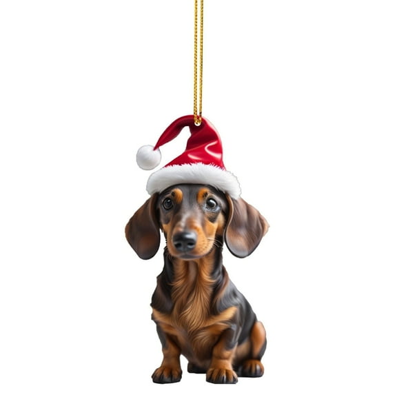 RKZDSR Christmas Dachshund Car Interior Pendant: 2024 Dachshund Dog Car Interior Pendant Christmas Christmas Tree Decoration Hanging Ornament Holiday Home Decoration