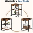 thumbnail image 5 of Bigleap 3-Tier End Table with Charging Station, Small Nightstand with AC Outlets & USB Ports for Small Spaces, Bedroom, Living Room, Brown, 5 of 7