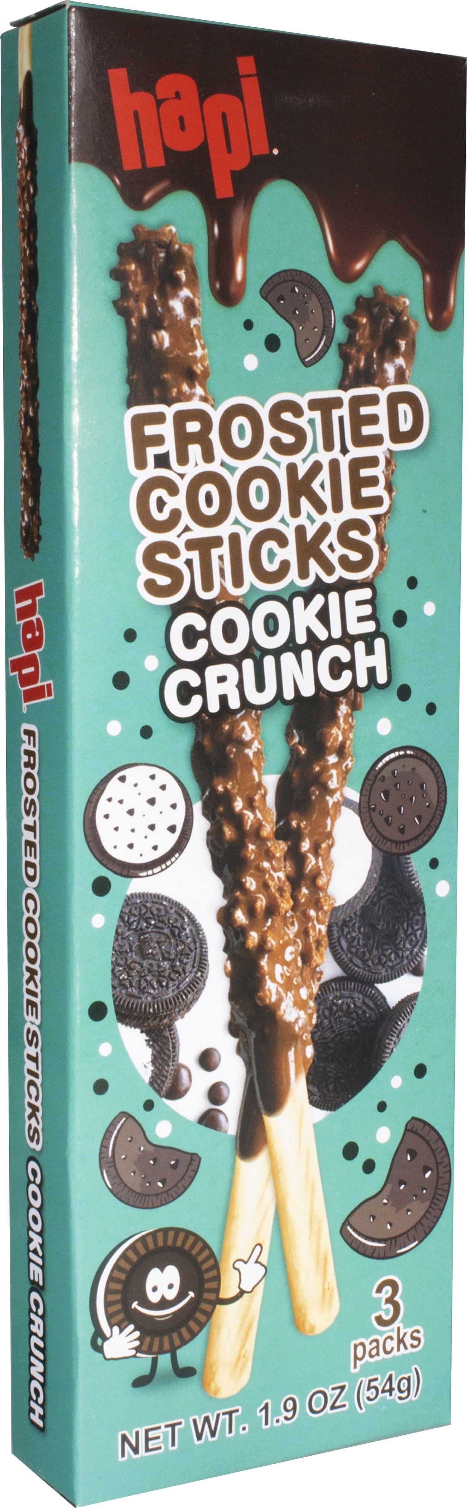 (3 pack) Hapi Frosted Cookie Sticks - Cookie Crunch, 54g