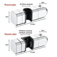 thumbnail image 2 of Hardware Bath Accessories Universal Adjustable Round Square Pipe Rotatable Sprayer Fixed Base Shower Head Holder Bathroom Slide Bar Shelf Riser Rail Bracket SILVER SQUARE PIPE, 2 of 8